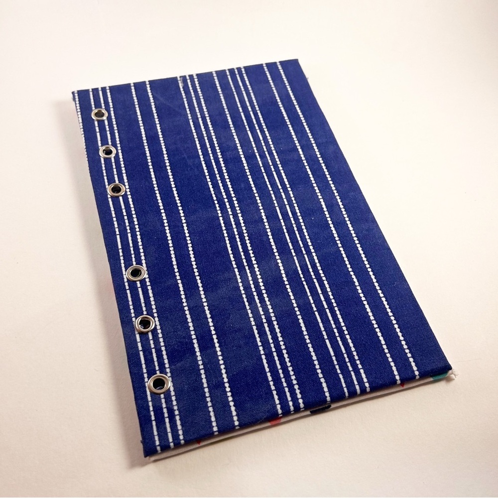 Ready-to-ship Blue Striped Notebook with Colorful Triangles Notebook